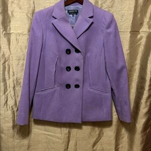 Jones New York Gray Wool Double Breasted Pea Coat Size 6